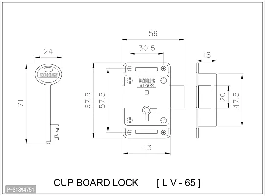 Bonus Cupboards Locks LV 65 Chest Lid Lock Pack of 1-thumb2