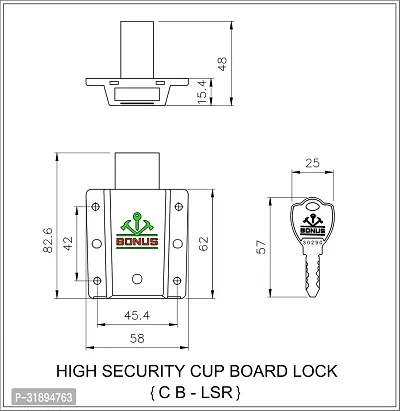 Bonus CB LSR Cupboard Lock Without Security Plate Chest Lid Lock Pack of 1-thumb2