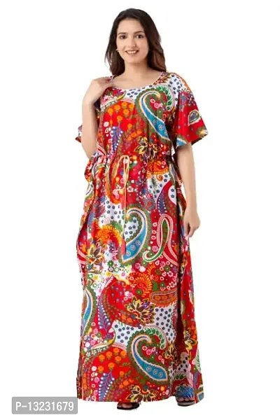 Bangur Fabric Women Printed Cotton Nightwear Nighty Maxi.-1202