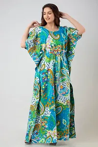 Bangur Fabric Women Printed Cotton Nightwear Nighty Maxi.1202-BLUE-XL-thumb2