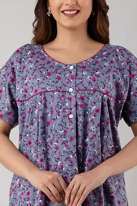 Bangur Fabric Women Printed Cotton Nightwear Nighty Maxi.106-GREY-L-thumb4