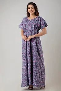 Bangur Fabric Women Printed Cotton Nightwear Nighty Maxi.106-GREY-L-thumb2