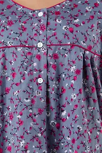 Bangur Fabric Women Printed Cotton Nightwear Nighty Maxi.106-GREY-L-thumb1