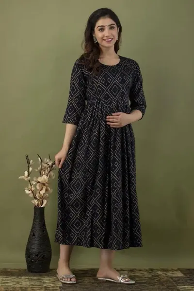 Womens Rayon Regular Fit Maternity Kurta