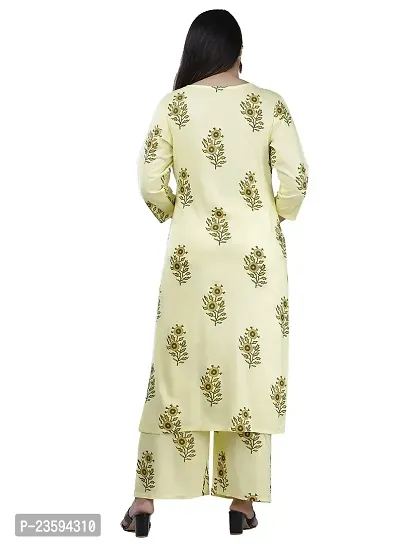 Women's Printed Rayon Straight Kurti with Pant and Dupatta Set For Women Girls.-thumb2