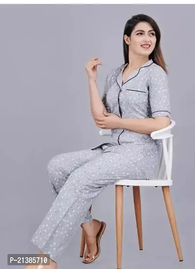 Elegant Rayon Printed Night Suits For Women-thumb0