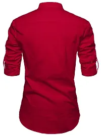 Reliable Red Cotton Solid Short Length Kurta For Men-thumb1