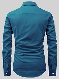 Reliable Dark Teal Cotton Solid Short Length Kurta For Men-thumb4