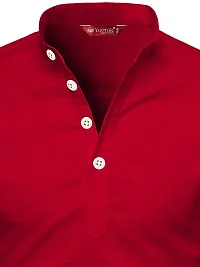 Reliable Red Cotton Solid Short Length Kurta For Men-thumb3