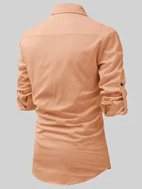 Reliable Orange Cotton Solid Short Length Kurta For Men-thumb1