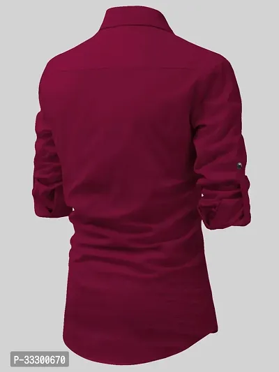 Reliable Maroon Cotton Solid Short Length Kurta For Men-thumb2