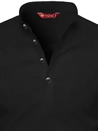 Reliable Black Cotton Solid Short Length Kurta For Men-thumb4