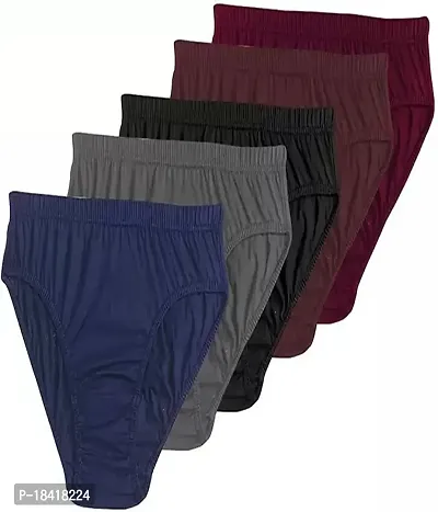 Stylish Multicoloured Cotton Solid Briefs For Women Pack Of 5-thumb0