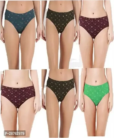 Fancy Multicoloured Cotton Printed Hipster Panty For Women Pack Of 6-thumb0