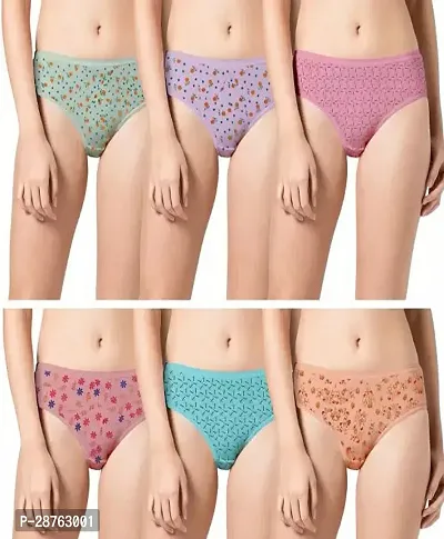 Fancy Multicoloured Cotton Printed Hipster Panty For Women Pack Of 6-thumb0