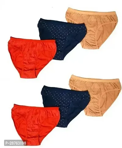 Fancy Multicoloured Cotton Printed Hipster Panty For Women Pack Of 6