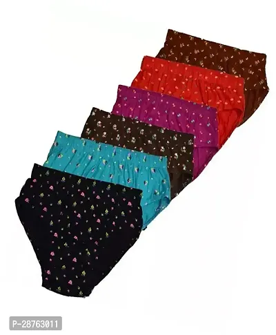 Fancy Multicoloured Cotton Printed Hipster Panty For Women Pack Of 6