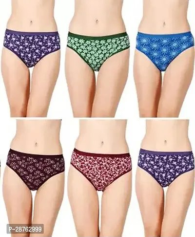 Fancy Multicoloured Cotton Printed Hipster Panty For Women Pack Of 6-thumb0