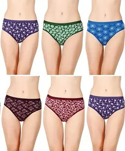 NEST Glory Women's Brief 100% Hipster Panty Inner wear Combo (Pack of 6)