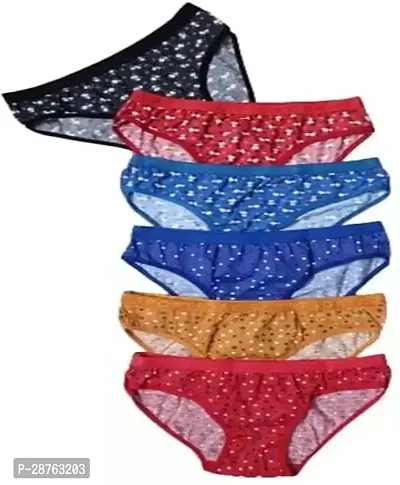 Fancy Multicoloured Cotton Printed Hipster Panty For Women Pack Of 6