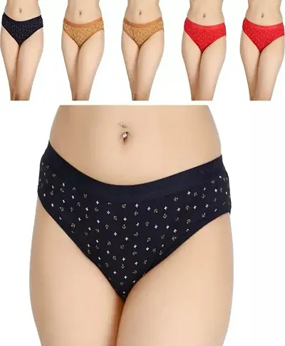 Pack Of 6 Cotton Printed Panty for Women