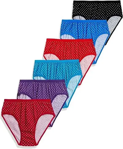 Pack Of 6 Cotton Printed Panty For Women