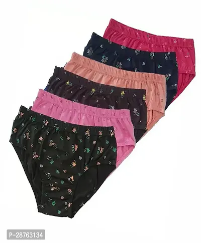 Fancy Multicoloured Cotton Printed Hipster Panty For Women Pack Of 6