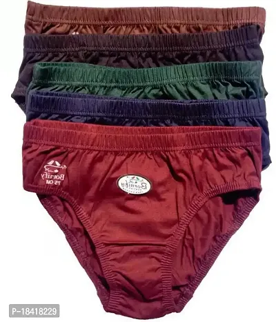 Stylish Multicoloured Cotton Solid Briefs For Women Pack Of 5-thumb0