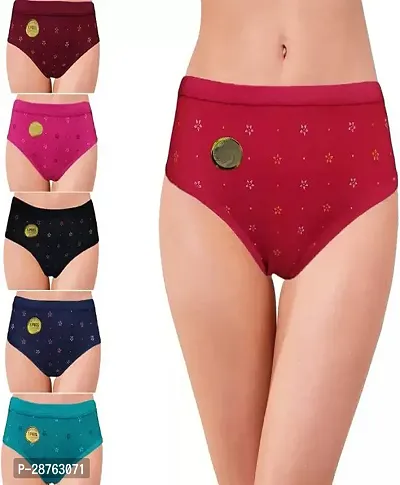 Fancy Multicoloured Cotton Printed Hipster Panty For Women Pack Of 6