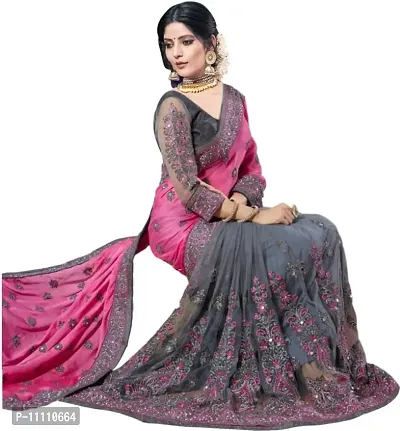 Classic Art Silk Embroidered Saree with Blouse piece-thumb0