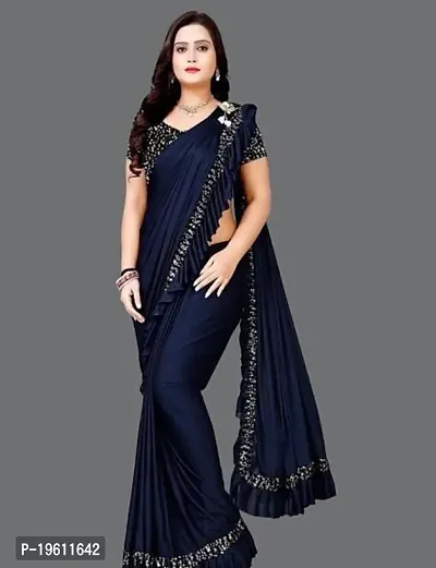Beautiful  Art Silk  Embellished Saree with Blouse Piece For Women-thumb0