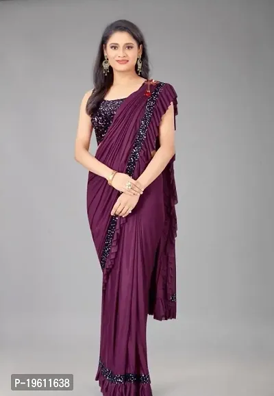 Beautiful  Art Silk  Embellished Saree with Blouse Piece For Women-thumb0