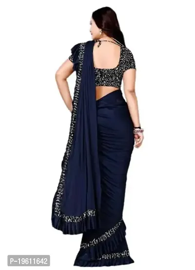Beautiful  Art Silk  Embellished Saree with Blouse Piece For Women-thumb2