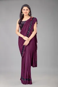 Beautiful  Art Silk  Embellished Saree with Blouse Piece For Women-thumb2