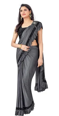 Beautiful  Art Silk  Embellished Saree with Blouse Piece For Women-thumb3