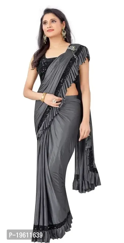 Beautiful  Art Silk  Embellished Saree with Blouse Piece For Women-thumb4