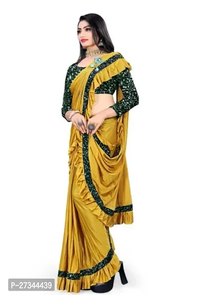 Stylish Lycra Self Pattern Ready To Wear Saree