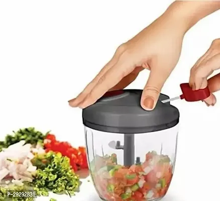 Multipurpose Hand Chopper: Versatile Kitchen Gadget is great for Dicing Mincing  Crushing Garlic Onion Tomato Fruit Nuts Herbs Vegetables900mlGrey1 Pcs-thumb0