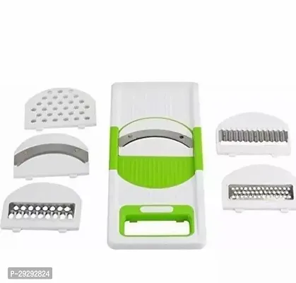 Unbreakable Plastic 6in1 Slicer  Grater Set For vegetable Dry Fruit Home KitchenGreen1 Pcs-thumb0