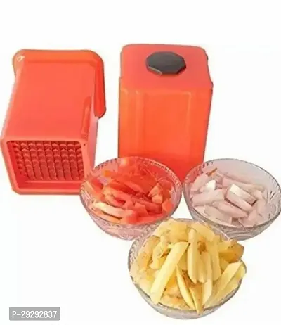 Plastic Manual Finger Chips Potato Chopper Chips Maker For Kitchen Home Veg CutterRed1 Pcs-thumb0