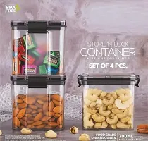 Transparent Kitchen Food Storage Container With Airtight , 750 ML, Pack of 8-thumb3