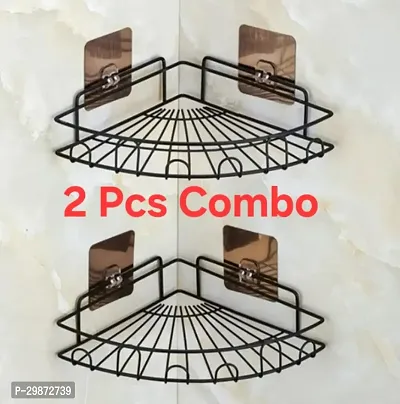 Multipurpose Steel Corner Shelf for Bathroom, Pack of 2