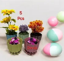 Plastic Round Flower Pots for Home Pack of 5-thumb2