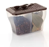 Trendy Transparent Food Storage Multipurpose 2 Section Airtight Spice Box Masala Dabba Pack Of 2-thumb1