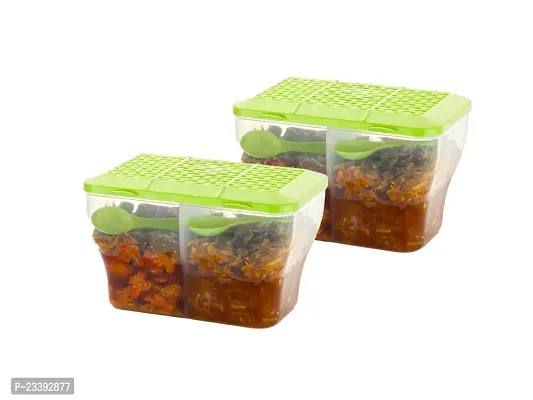 Metrolife 2 in 1 Transparent Masala Box || Multipurpose Kitchen Storage Food Container-Pack of 2