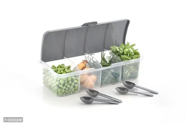 Metrolife Curved Shape Designer Utility Multipurpose Box With Spoons-thumb0