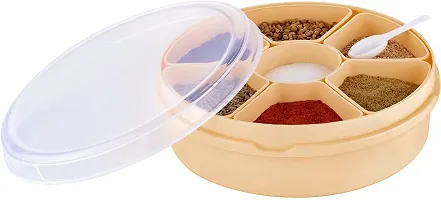 Metrolife Elegant Masala Box for Kitchen | Spice Box | Masala Container Multipurpose Box-Brown-thumb1