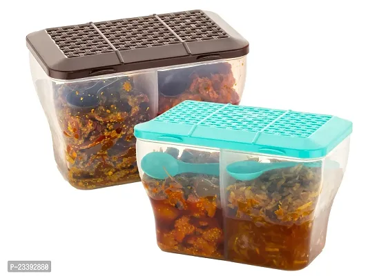 Metrolife 2 in 1 Transparent Masala Box || Multipurpose Kitchen Storage Food Container-Pack of 2