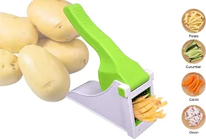 Metrolife French Fries Chips Maker Machine - Potato Chipser - Snacks Cutter Vegetable And Fruit Chopper Green And white-thumb2