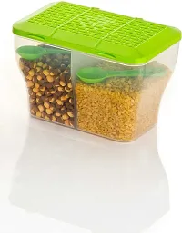 Trendy Transparent Food Storage Multipurpose 2 Section Airtight Spice Box Masala Dabba Pack Of 1-thumb1